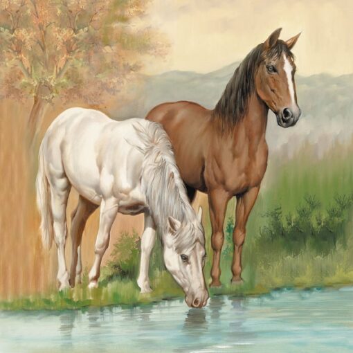 Șervețel decoupage - Horses - 33x33 cm 1