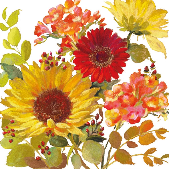 Șervețel decoupage - Sunny Flowers - 33x33 cm 1 Șervețel decoupage - Sunny Flowers - 33x33 cm