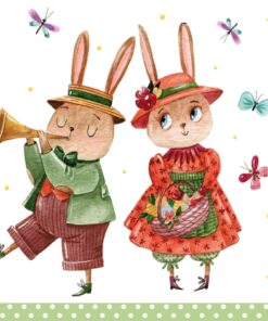 Șervețel decoupage – Rabbit Couple – 33×33 cm