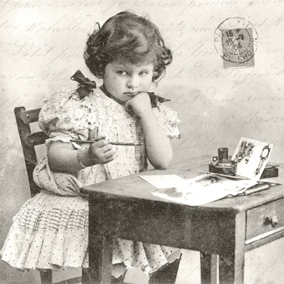 Șervețel – Girl Writing – 33×33 cm 1 Șervețel – Girl Writing – 33×33 cm