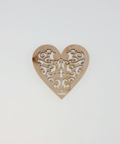 Decoratiune inima - interior dantelat - 7x7 cm