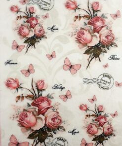 Hârtie de orez- Roses and Butterflys - A4