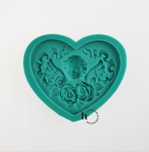 Matriță silicon - Heart with Roses - 12.5x10 cm 1