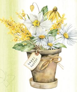 Șervețel - Easter Bouquet in Pot - 33x33 cm