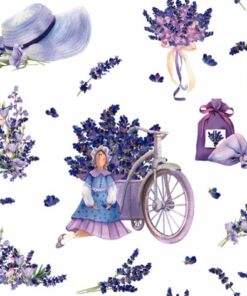Șervețel - Lavender Bouquets with Tilda – 33×33 cm