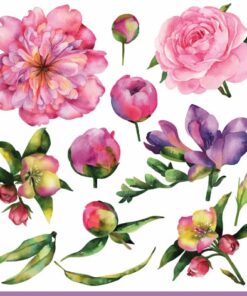 Șervețel - Pivoine et Freesia – 33×33 cm