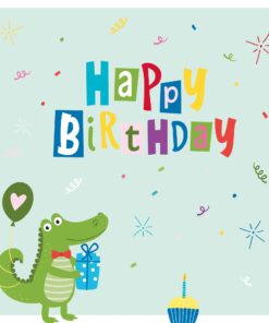 Servetel decoupage - Croco Birthday -  33X33 cm