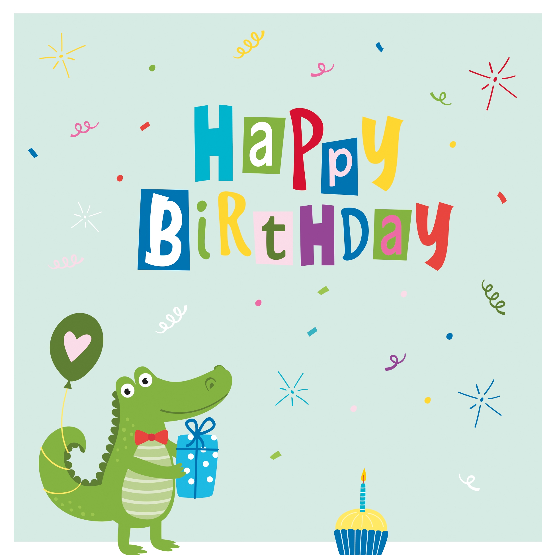Servetel decoupage - Croco Birthday - 33X33 cm 1 Servetel decoupage - Croco Birthday - 33X33 cm
