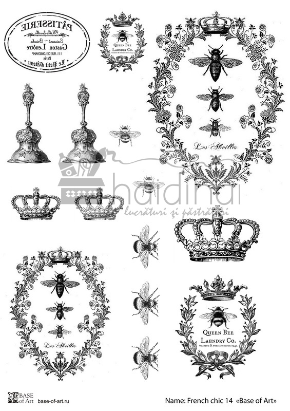 Hârtie decoupage transfer – French chic 14 – A4 1 Hârtie decoupage transfer – French chic 14 – A4