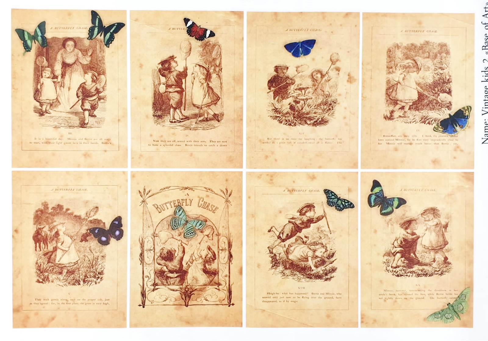 Hârtie decoupage - Vintage Kids 2 - A4 1 Hârtie decoupage - Vintage Kids 2 - A4
