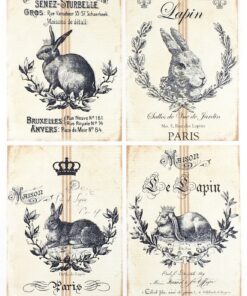 Hârtie decoupage - Vintage label 18 - A4