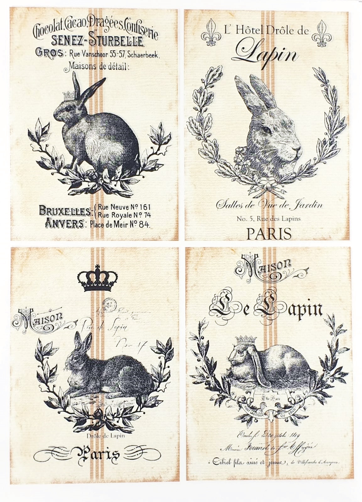 Hârtie decoupage - Vintage label 18 - A4 1 Hârtie decoupage - Vintage label 18 - A4