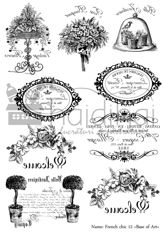 Hârtie decoupage transfer – French chic 12 – A4 1 Hârtie decoupage transfer – French chic 12 – A4