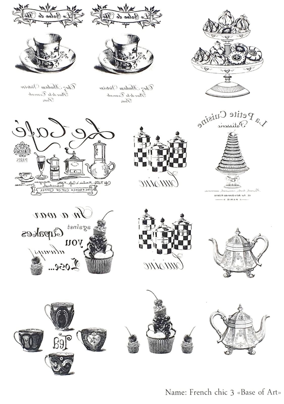 Hârtie decoupage transfer – French chic 3 – A4 1 Hârtie decoupage transfer – French chic 3 – A4
