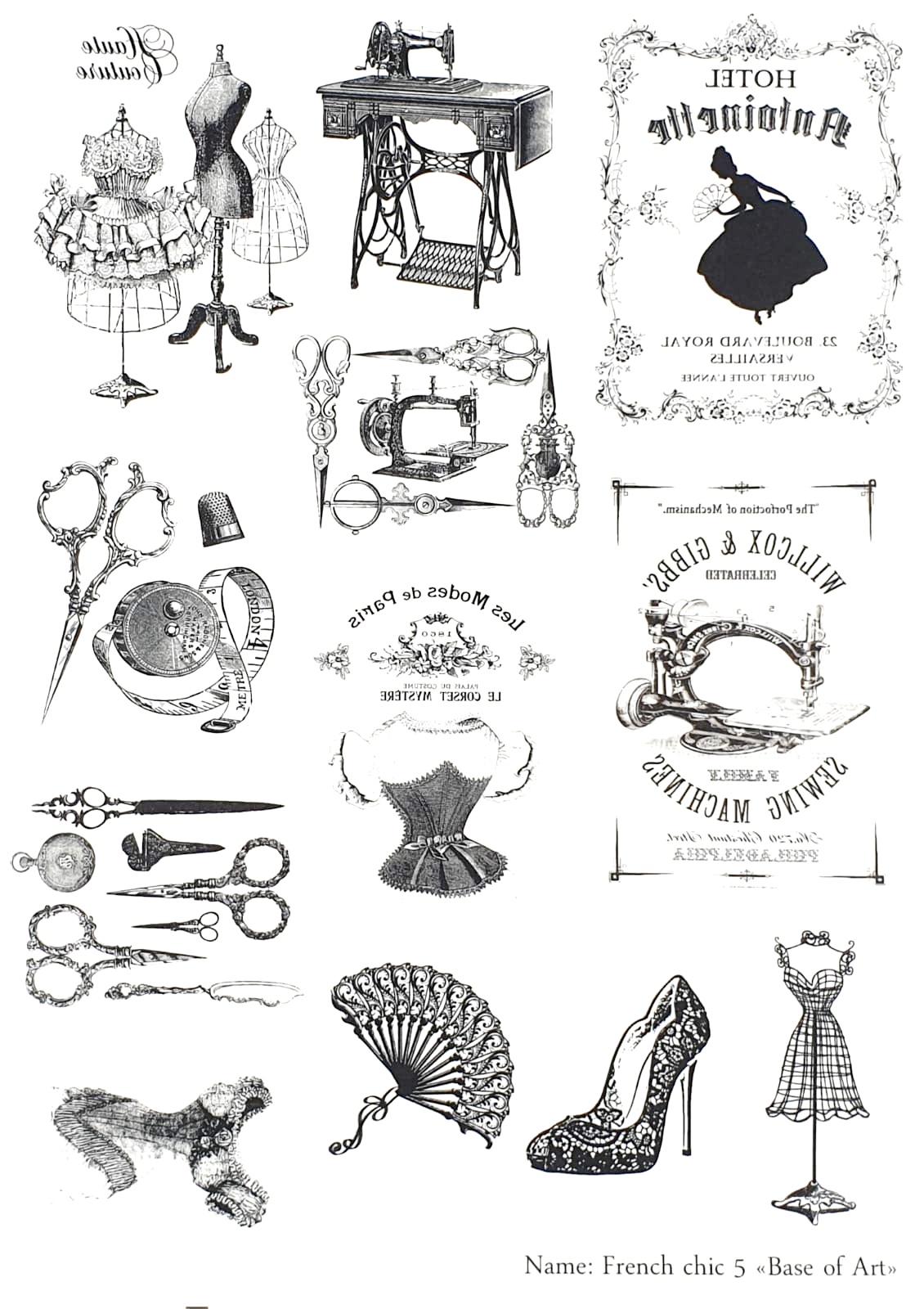 Hârtie decoupage transfer – French chic 5 – A4 1 Hârtie decoupage transfer – French chic 5 – A4