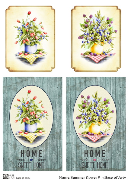 Hârtie decoupage - Summer Flower 9 - A4 1 Hârtie decoupage - Summer Flower 9 - A4