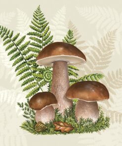 Șervețel - Boletus with Leaves of Fern - 33x33cm