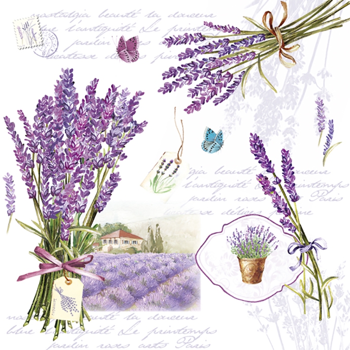 Șervețel - Bouquet de Lavande - 33x33 cm 1 Șervețel - Bouquet de Lavande - 33x33 cm