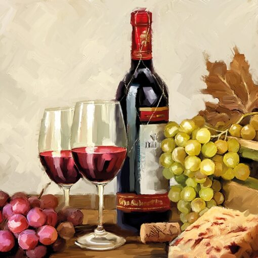 Șervețel- Wine and Grapes - 33x33cm 1