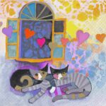 Șervețel decoupage - Flying Hearts - 33x33 cm