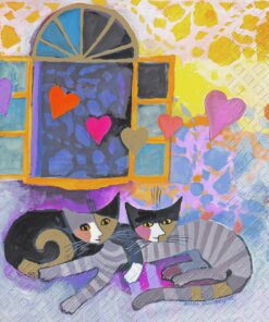 Șervețel decoupage - Flying Hearts - 33x33 cm