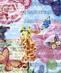 Servețel decoupage – Musical Garden – 33×33 cm