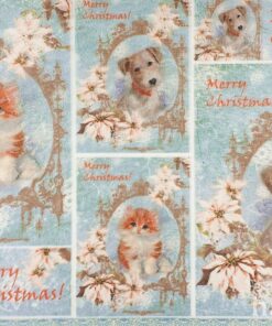 Hârtie de orez - Merry Christmas dog&cat - A3