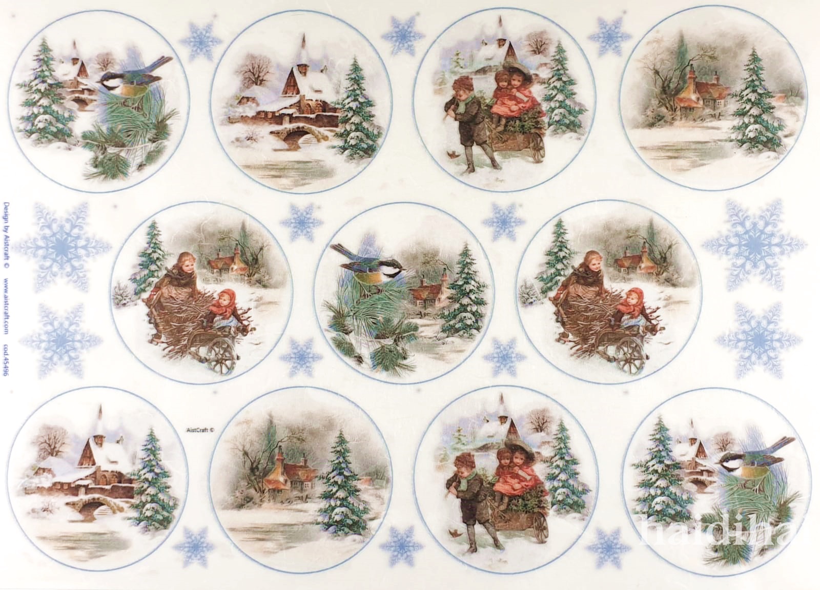 Hârtie de orez - Winter Joy - A3 1 Hârtie de orez - Winter Joy - A3
