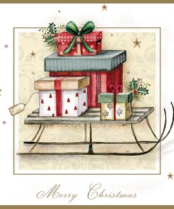Șervețel  - Merry Christmas Sleigh - 33x33 cm