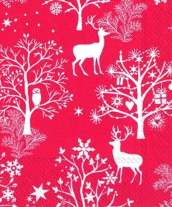 Șervețel - Nordic Pattern red -  33x33 cm