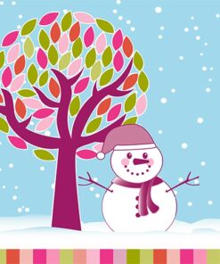 Șervețel decorativ – Snowman under the Tree – 33×33 cm
