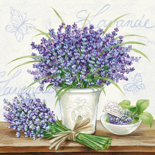 Șervețel decoupage - Lavender Scene Cream - 33X33 cm 1