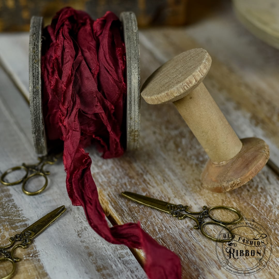Panglică bobină - Christmas Burgundy - 1.2 m 2 Panglică bobină - Christmas Burgundy - 1.2 m - imagine 2