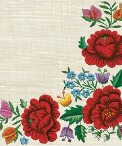 Șervețel - Poppy Embroidery Border - 33x33 cm