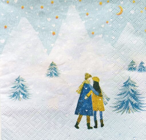 Șervețel - Winter Love - 33x33 cm 1