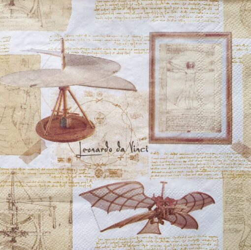 Șervețel decoupage - Leonardo Da Vinci - 33x33 cm 1