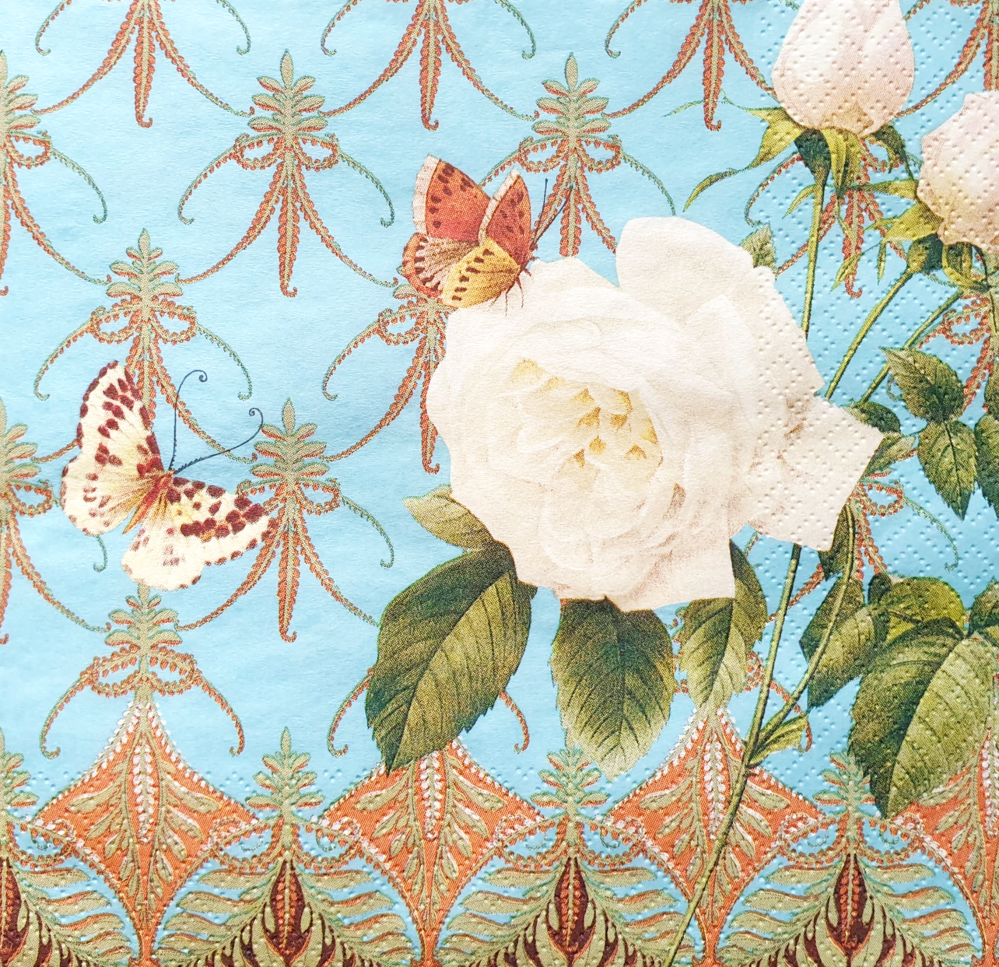 Șervețel - white roses - 33x33 cm 1 Șervețel - white roses - 33x33 cm