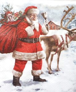 Șervețel – Santa with bell – 33×33 cm