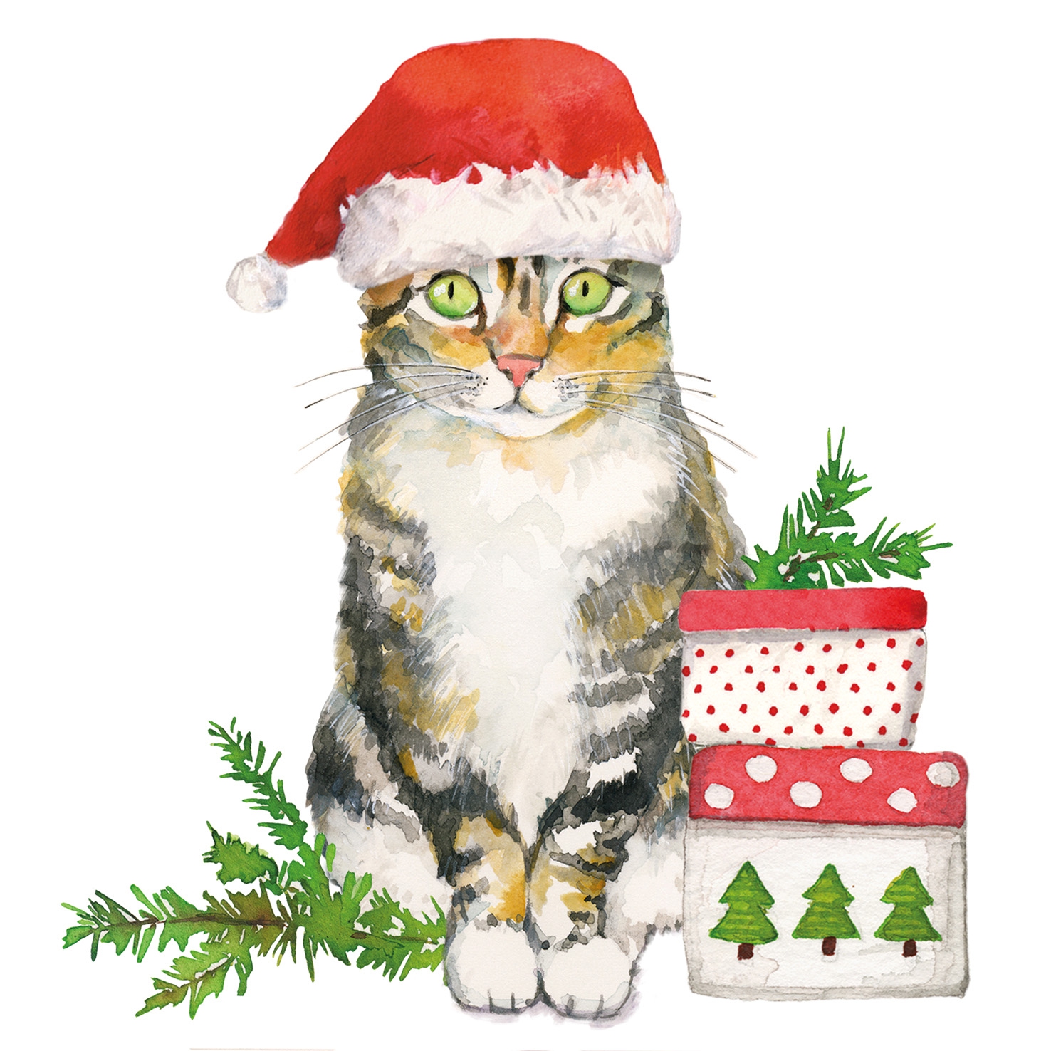 Șervețel - Christmas Kitty - 25x25 cm 1 Șervețel - Christmas Kitty - 25x25 cm