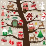 Șervețel -Christmas Owls - 33x33 cm