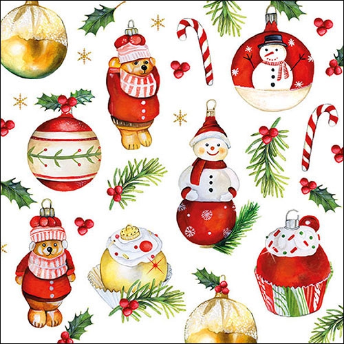 Șervețel - Hanging Ornaments - 33x33 cm 1 Șervețel - Hanging Ornaments - 33x33 cm