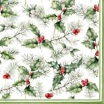 Șervețel - Holly and Mistletoe - 33x33 cm