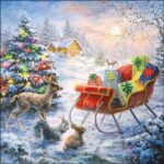 Șervețel -Package in Sledge - 33x33 cm