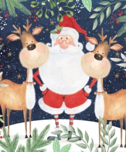 Șervețel - Santa and Funny Reindeers - 33x33 cm