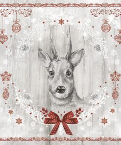 Șervețel - Shabby Wood Painted Deer - 33x33 cm
