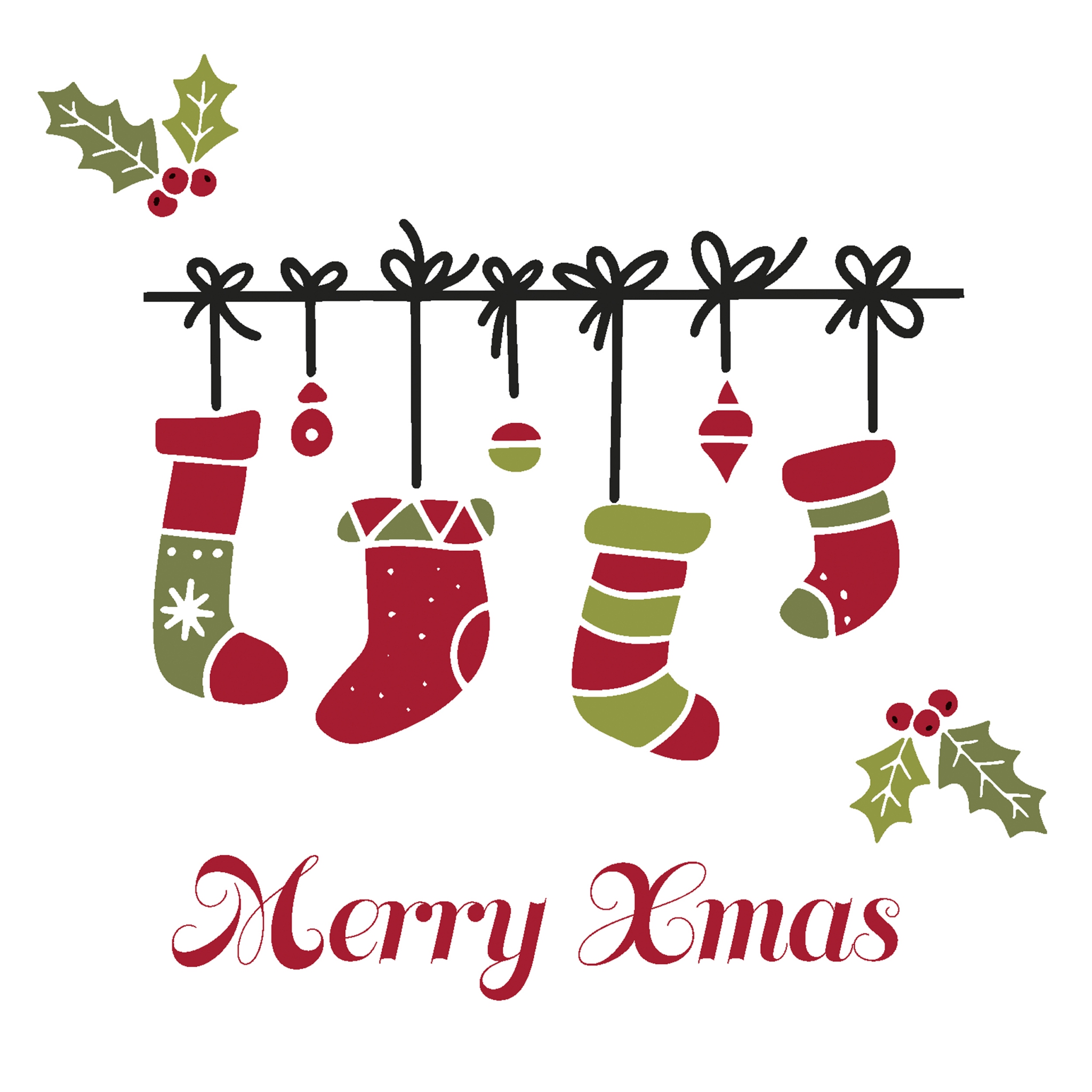 Șervețel - Xmas stockings - 33x33 cm 1 Șervețel - Xmas stockings - 33x33 cm