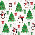 Servetel – Christmas Penguins – 33×33 cm