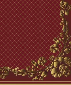 Șervețel - Gold Frame and Net on Crimson - 33x33 cm