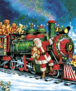 Șervețel - Santa Teddy Bear Train - 33x33 cm