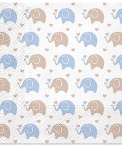 Șervețel - Baby Elephants (blue) - 33x33 cm